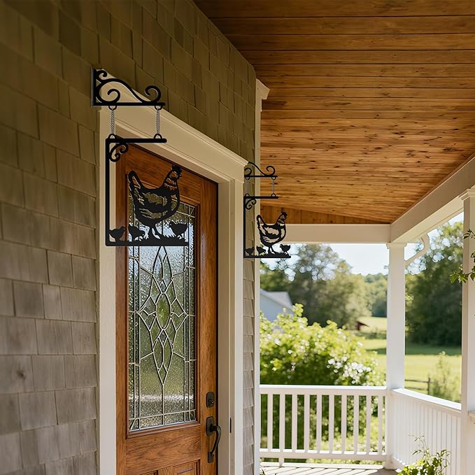 YATEASLU Chicken Decor for Kitchen Wall - Metal Hen and Chicks Hanging Art, Rustproof Outdoor/Indoor Wall Hanging Decor for Farmhouse, Garden, Porch,Chicken Decorations Gifts