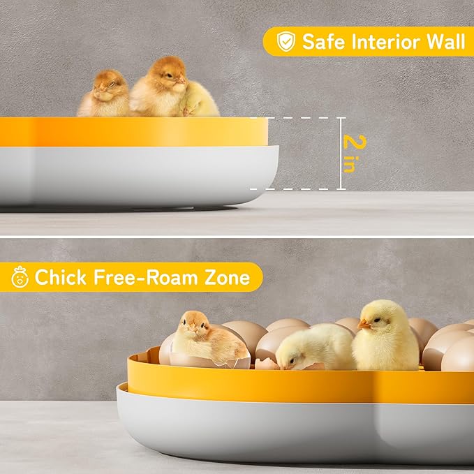 25 Egg Incubator, Temperature & Humidity Control, Programmable Automatic Egg Turning & Auto Stop, Settable Incubation Period, Egg Candler, Auto Water Refill, Air Vent, Hatching Chicken, Duck, Quail