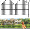 10 Panels No Dig Decorative Garden Fence, 32in (H) x 23.6ft (L) Outdoor Animal Barrier Fencing with Ground Stakes, Temporary Rustproof Metal Wire Panel Border for Rabbit,Dog