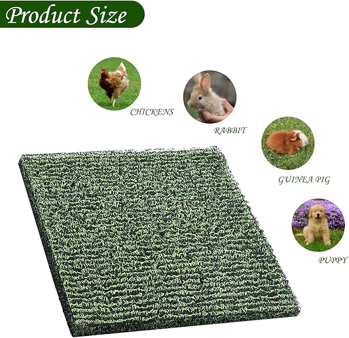 6 Pack Nesting Pads for Chicken Coop 12” x 12” Chicken Nesting Pads Washable Plastic Nesting Box Pads Chicken Coop Accessories for Chicken Hen Box Laying Eggs (Green)
