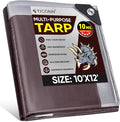 TICONN Heavy Duty Tarp Cover, Extra Thick Tarps Waterproof Tear and Rip Proof UV Resistant Tarpaulin with Reinforced Grommets and Edges (10 Mil, 10'x12')