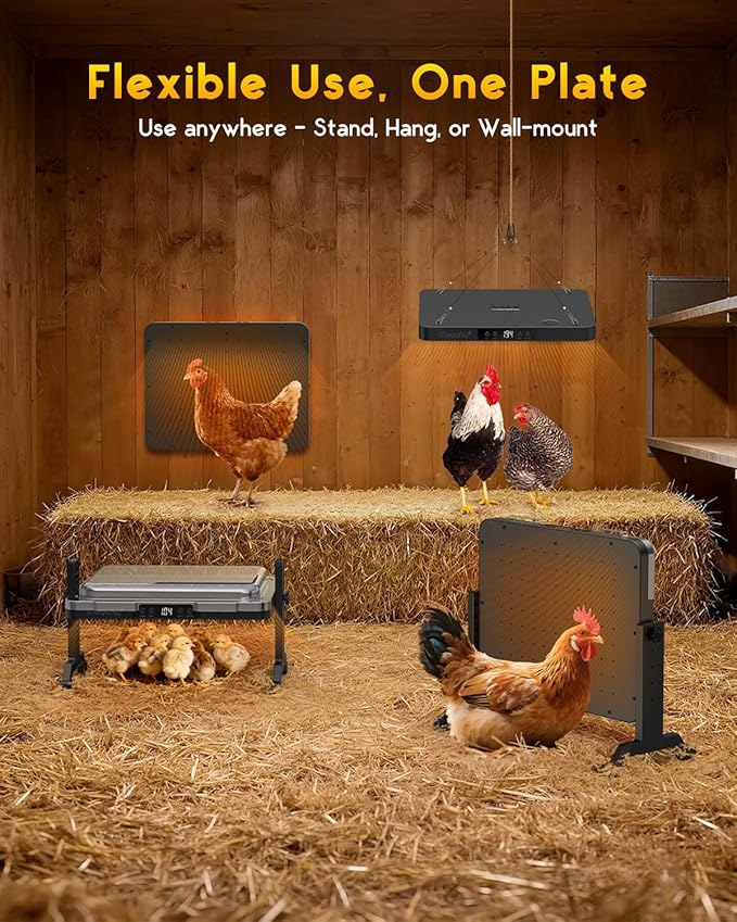 Brooder Plate for Chicks, Magicfly 200W Adjustable Chick Brooder Heater with Temp & Timer, UL-Compliant Safe Design, Chicken Coop Heater with Remote Control & Cover, for Ducklings Poults