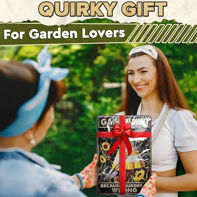 Funny Garden Signs for Outside - Gardening Because Murder is Wrong Sign 8x12 In Vintage Funny Metal Signs for Outside - Unique Gardening Gifts for Women | Gardener's Backyard, Patio and Porch Decor