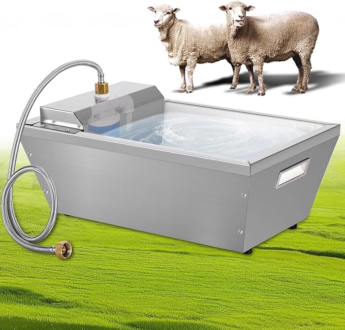 4Gal Automatic Livestock Water Trough for Horse Metal Auto Dog Water Bowl Dispenser for Dogs Large Capacity Self Filling Livestock Waterer Feeder for Dogs Horse Goat Sheep Pet