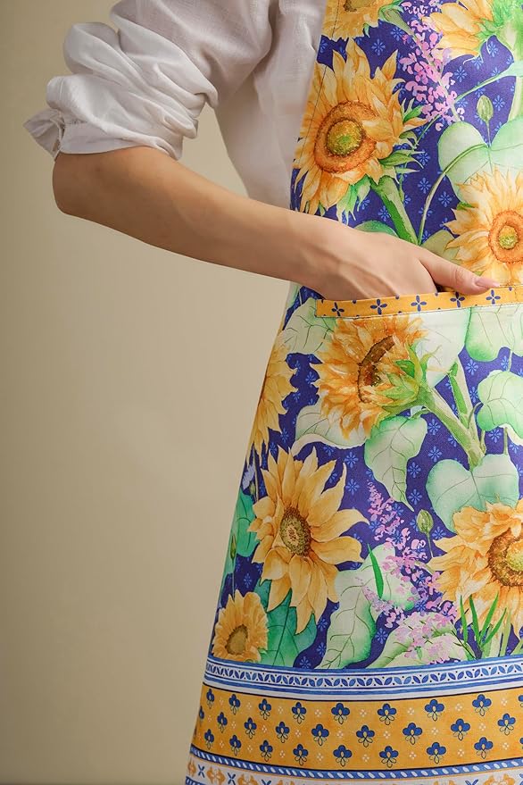 Maison d' Hermine 100% Cotton Apron for women with Pocket Kitchen Chef Apron for Men Cooking Easter Decorations