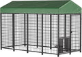 YOHKOH Chicken Enclosure, 8'W x 4'D x 5.6'H Large Outdoor Poultry Coop with Waterproof Cover, Metal Walk-in Chicken Coop for 15 Chickens Ducks Rabbits, Sturdy Heavy-Duty Black Poultry Pen