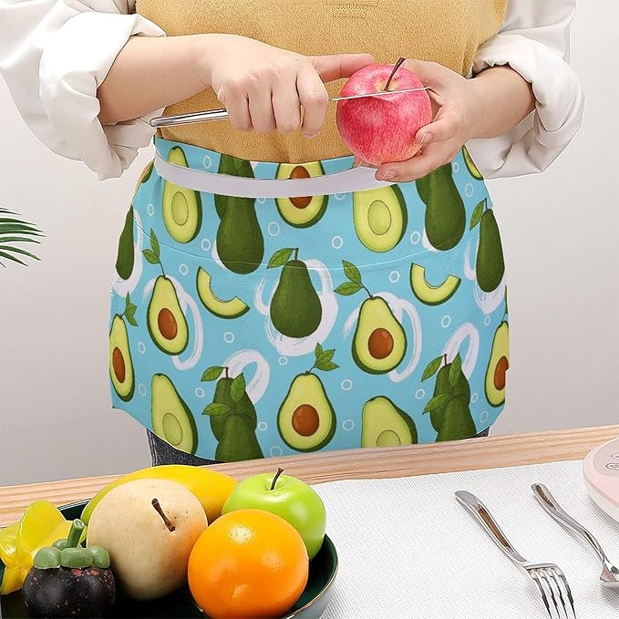 Server Apron with 3 Pockets Waist Waiter Waitress Half Apron Short Aprons