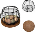 Egg Basket for Gathering Fresh Eggs, Retro Handle Egg Gathering Basket with Mat, Metal Egg Holder Countertop, Chicken Egg Basket for Farmhouse
