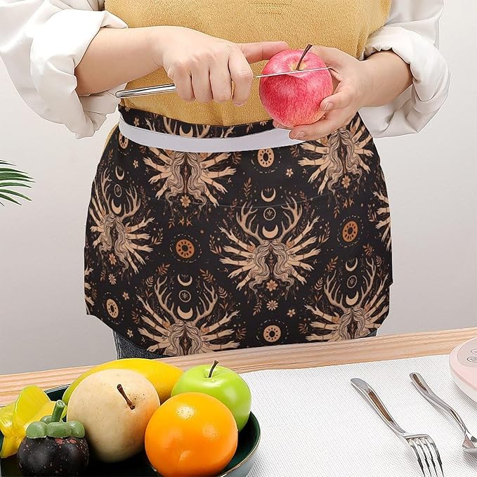 Unisex Half Waiter Waist Short Apron Waterproof Chef Works Waitress Aprons