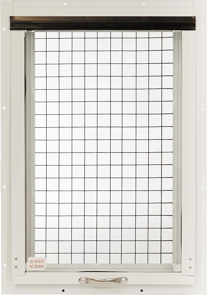 Chicken Coop Window 14" W x 21" H, Flush Mount Tilt Out White for Chicken Coops, Sheds, and Playhouses 1 PK (WCC1421W-BX1)