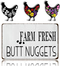 Funny DIY Magnetic Attraction Design,Vintage Chicken Decor Metal Sign, Funny Farmhouse Kitchen Wall Art, Unique Home Decor Gifts for Women, Farmhouse Style Enthusiasts, Retro Chicken Coop Accessories,8*12 Inch (Medium Grey)