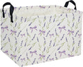 Rectangle Girls Baskets Flower Basket Cute Storage Bin Organizer Box for Room Decor Gift Basket(Purple flowers)