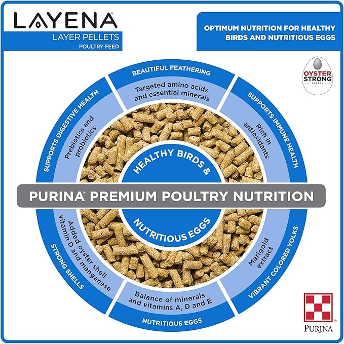 Purina, Layena Pellets, Chicken Feed for Laying Hens, 50 lbs