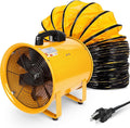 neverest® 12-Inch Industrial Blower Fan, High-Powered 4100 CFM Portable Blower/Exhaust Fan with 32ft Flexible Hose, 7ft Cable/Plug, Heavy-Duty Exhaust Fan for Construction, Workshops