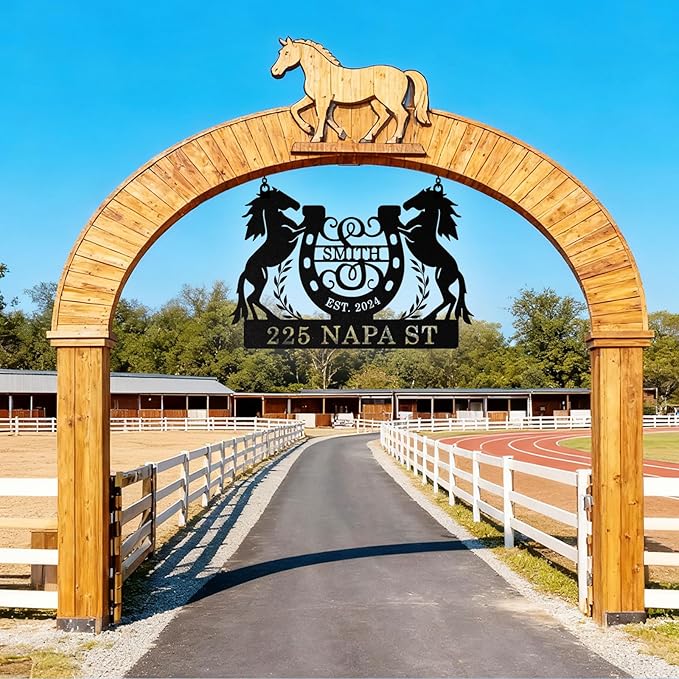 Personalized Metal Farm Sign, Custom Farm Metal Signs Outdoor, Custom Ranch Sign, Customized Horse Signs Western Decor for Farms, Ranch, Barn, Farmhouse, Housewarming Rancher Gifts