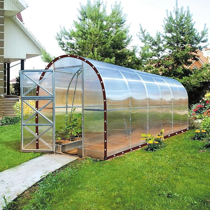 8X14FT Clear Waterproof Tarps (Increase Grommets,Windproof Rope Ties) Heavy Duty Poly Tarpaulin Outdoor Rainproof Covering, Clear Plastic Vinyl Tarp for Patio Enclosure Chicken Coop Tarp Cover
