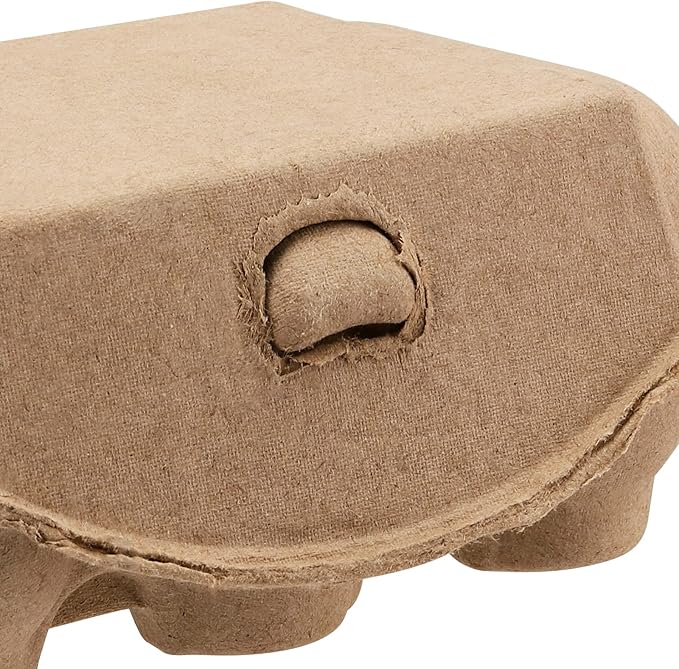 50 PCS Paper Egg Cartons, 6 Egg Cartons Pulp Egg Cartons for Kitchen, Farm, Market, Travel and Transport, Brown