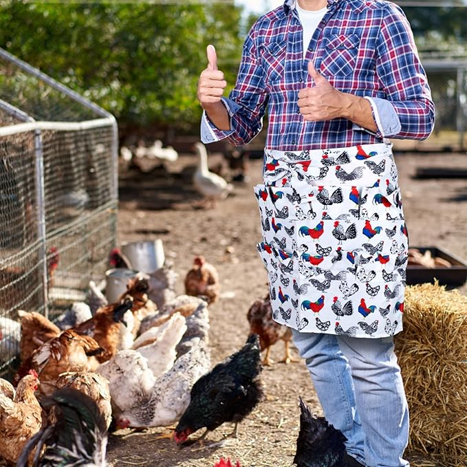 12 Deep Pockets Egg Apron, Chicken Egg Collecting Apron, Egg Holding Apron, Duck Goose Egg Gathering Apron for Housewife