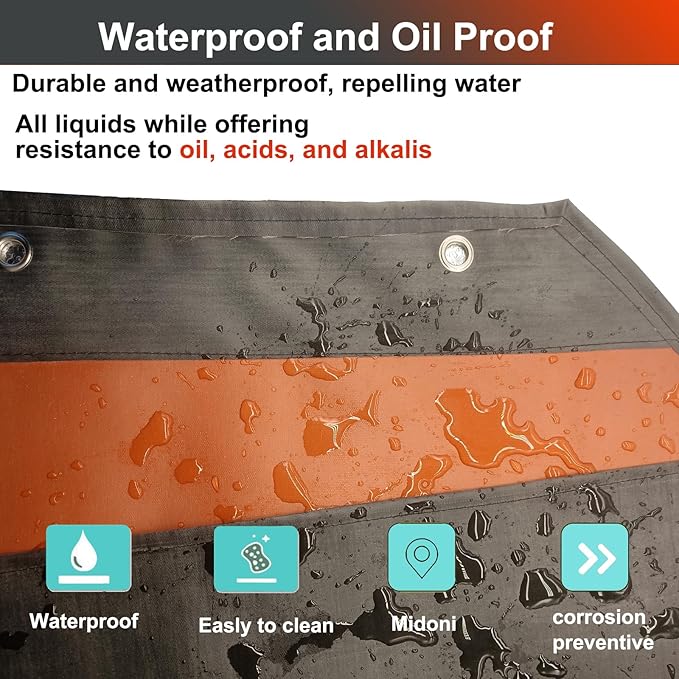 Thick Waterproof Rubber Aprons, Puncture/Abrasion/Chemical/Oil Resistance Work Apron