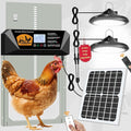 Automatic Chicken Coop Door with Timer & Remote Control, Solar Powered with Dual Lights, 16”x12” Door, Anti-Pinch Alarm, Waterproof Aluminum, 5-Year Warranty for Poultry