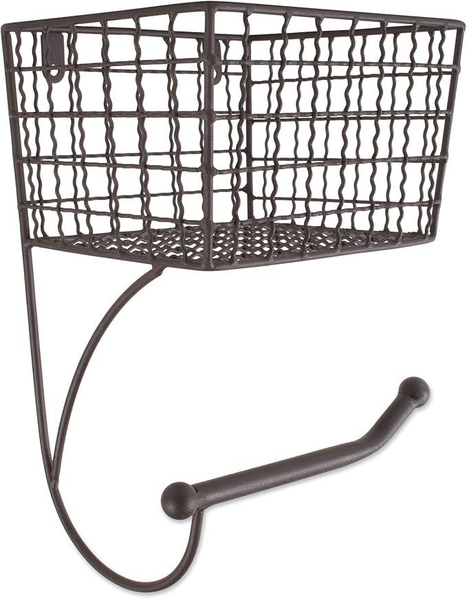 DII Rustic Farmhouse Bathroom Décor, Metal Storage, Toilet Paper Holder, Rustic