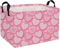 Rectangular Valentine's Day Baskets,Heart Basket,Pink Girls Basket Kids Storage Bin Love Room Decor for Home.(Sweet heart)