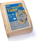 GUARD SHIELD Beige Tarps Heavy Duty Plus+ Waterproof 20x30 Feet, 12mil Large Tarp with Reinforced Grommets, Outdoor Cover for Roof, Car, Boat, Truck and Ground Pool