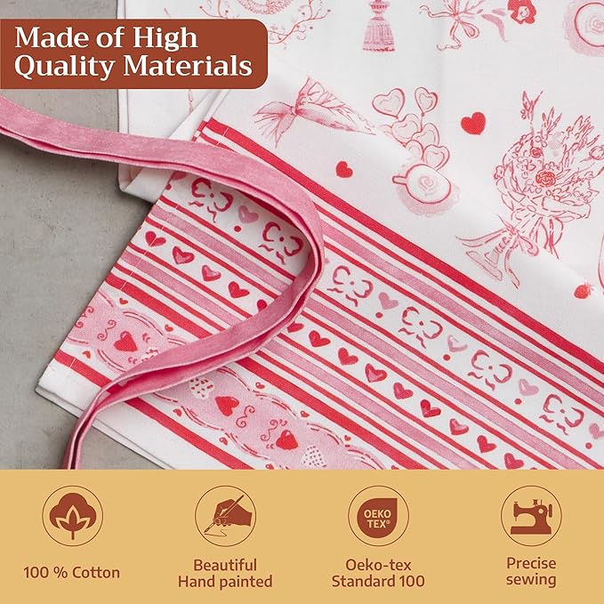 Maison d' Hermine 100% Cotton Apron for women with Pocket Kitchen Chef Apron for Men Cooking Easter Decorations