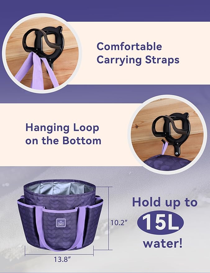11-Piece Professional Horse Grooming Kit with Waterproof Tote Bag, Non-Slip Silicone Grip Brush Set, Curry Comb, Hoof Pick & Mane Comb Sugar Taro