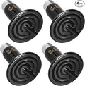 Simple Deluxe 50W Mini Reptile Heat Lamp Bulbs, Pack of 4 Ceramic Heat Emitters for Amphibian Pet & Incubating Chicken (Black, 50 Watts)