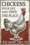 Vintage Chicken Coop Metal tin sign decor, Rustic Farmhouse Funny Chickens sign Wall Art, Father`s day gifts,tinsigns, 8x12 Inches tinsign, Humor Gift for Home, Kitchen, Farm, Coop, Country Style