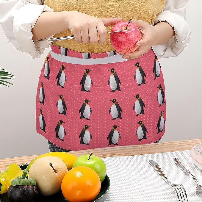 Short 3 Pockets Waist Waiter Waitress Half Apron Waterproof Chef Aprons