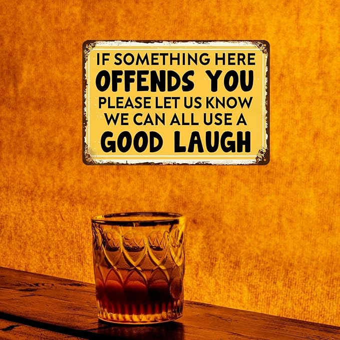 Funny Bar Sign Man Cave Decor Vintage Metal Bar Tin Signs Bar Signs For Home Bar If Something Here Offends You Sign Man Cave Gifts For Men Mancave Decor For Men Garage Gifts For Accessories 8x12