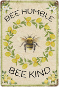 Lemon Vintage Metal Poster Bee Humble Garden Sign Decorative Outdoor-Retro Aluminum Metal Tin Sign Wall Decor Art Gift for Home Outside Farm Garden Garage Outdoor, 12''x 8''