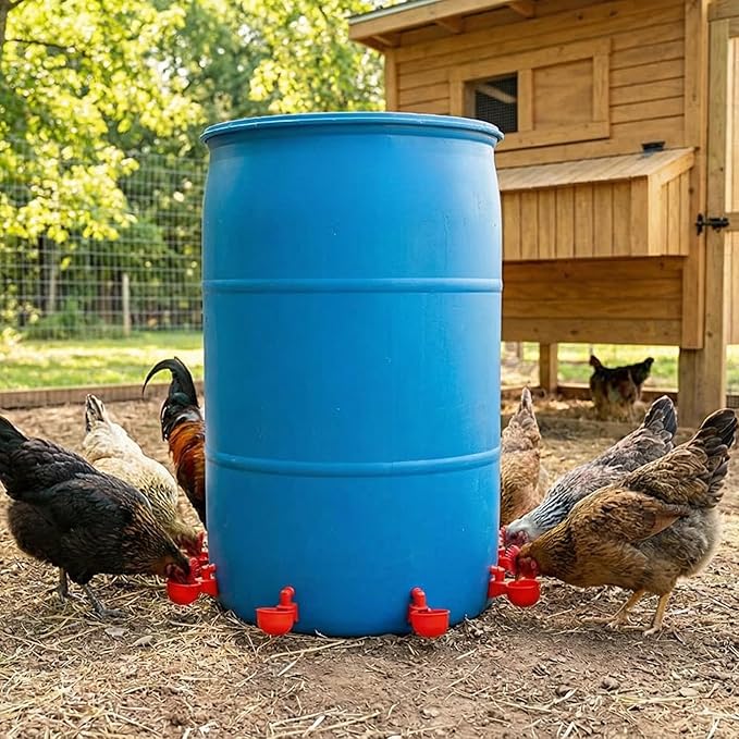 Cedilis 30 Pack Chicken Water Cup, Automatic Drinking Cups for Chickens, 3/8 Inch Thread Poultry Water Cups, Chicken Watering Feeder Cups for Chicken Duck Birds Turkey Rabbit