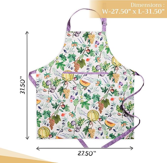 Maison d' Hermine 100% Cotton Apron for women with Pocket Kitchen Chef Apron for Men Cooking Easter Decorations