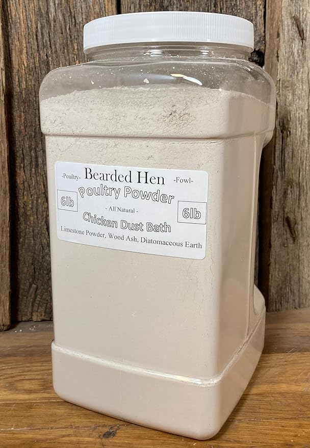 Poultry Powder - All Natural Chicken Dust Bath - 3 Organic Ingredients: Limestone Powder, Hardwood Ashes & Fossil Shell Flour (12 Pound)