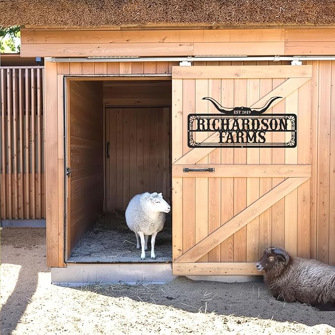 Personalized Farm Sign, Custom Farm Metal Signs Outdoor, Custom Ranch Sign, Customized Family Name Metal Signs for Farms, Ranch, Barn, Farmhouse, Housewarming Gifts