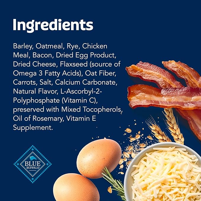 Blue Buffalo Health Bars Crunchy Dog Biscuits, Oven-Baked with Natural Ingredients, Bacon, Egg & Cheese, 3.5-lbs Box