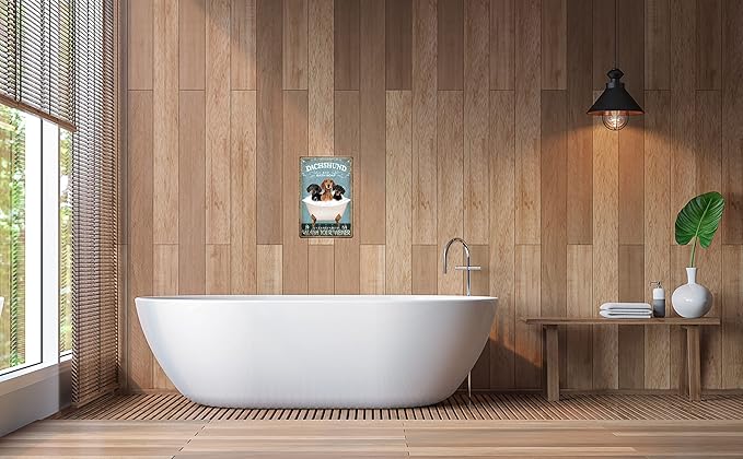 Funny Dachshund Metal Tin Signs - Vintage Bathroom Decor - Dachshund Lovers Club Signs - Wall Art Poster - Retro Bar Home 8x12 In