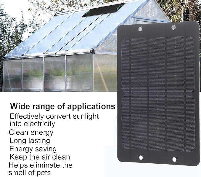 ‌shenruifa 10W Solar Greenhouse Fan Kit - 800mA Solar Ventilation Exhaust for Outdoor Sheds
