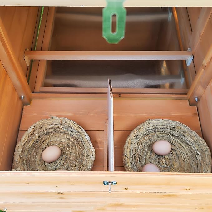 160" Chicken Coop for 4-8 Chickens Rabbit Hutch Outdoor Small Animal Cage Weatherproof Quail Cage with Run, Pull-Out Tray, Nesting Boxes
