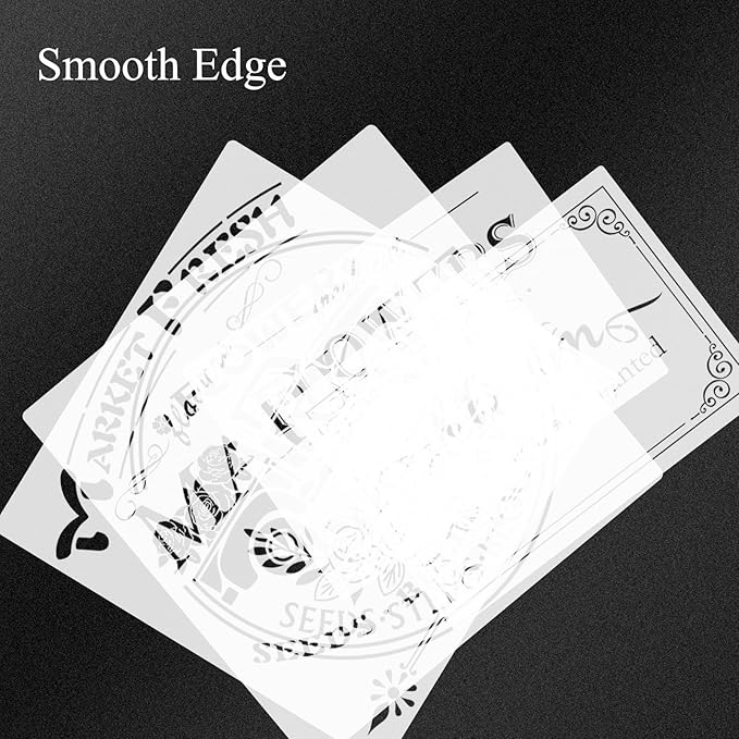 4 Pieces Flower Market Stencil Farmhouse Stencils Fresh Farm Stencil Flower Truck Reusable Stencil Templates DIY Chicken Country Home Decor Stencils for Painting on Wood Wall Furniture