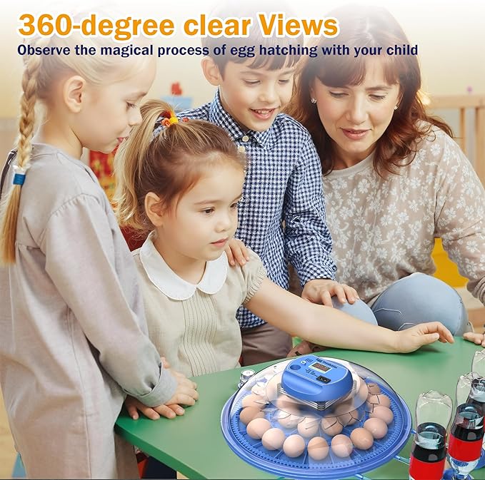 Egg Incubator with Automatic Egg Turning and Humidity Control, 26 Eggs Incubators for Hatching Eggs Chicken Quail Ducks Goose Parrot for Home Lab Farm Classroom