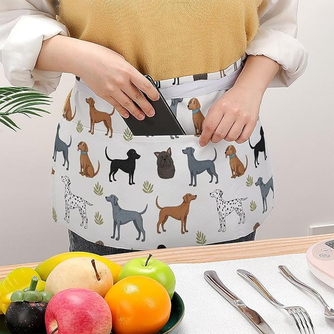 Unisex Half Waiter Waist Short Apron Waterproof Chef Works Waitress Aprons