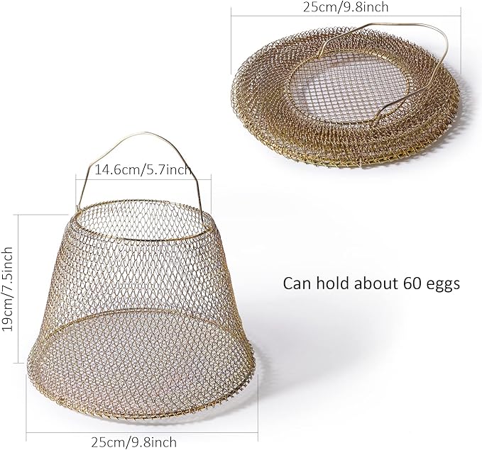 Egg Basket, Collapsible Mini Storage - Can Easily Load Eggs for Carrying and Collecting Eggs, Easy Washing, and Fast-drying, Country Primitive Farmhouse Style (Big)