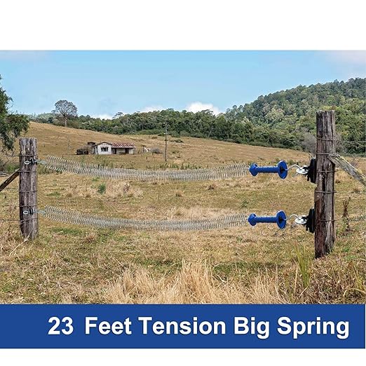 5 Pack Electric Fence Gate Big Tension Spring Extended up to 23 feet for Electric Fence Gate Livestock Fence Agricultural Fencing and Pasture