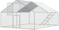 UDPATIO Large Metal Chicken Coop, Spacious Walk in Run Pen for 10-20 Chickens with Double Feed Door, UV-Resistant Cover, Galvanized Frame - Duck & Rabbit Hen House