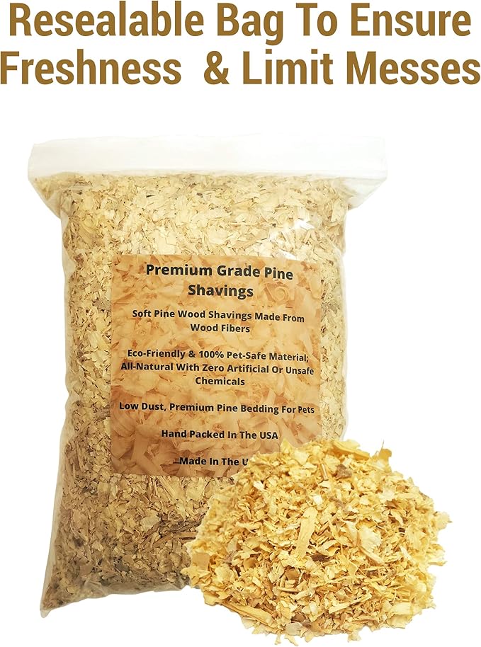 Premium Pine Bedding | Dust Free, Soft Shavings | All Natural | Chicken Coops | Animal Bedding | Small Animals | Odor Control (4 Quart)
