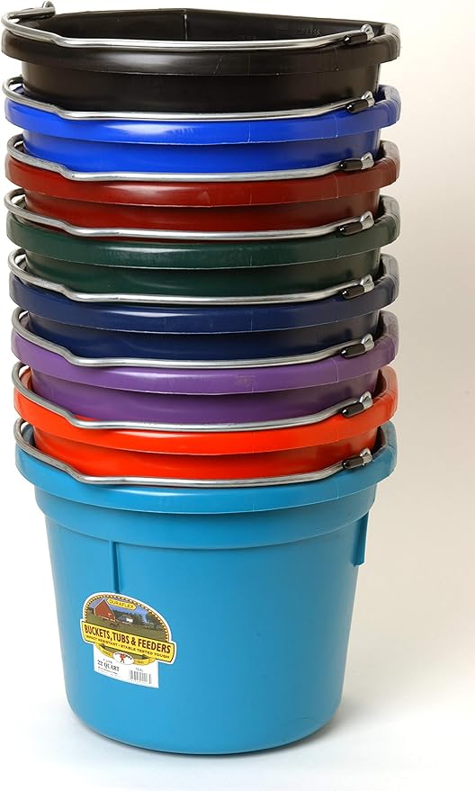Little Giant Flat-Back Dura-Flex Plastic Bucket, 22-Quart, Purple